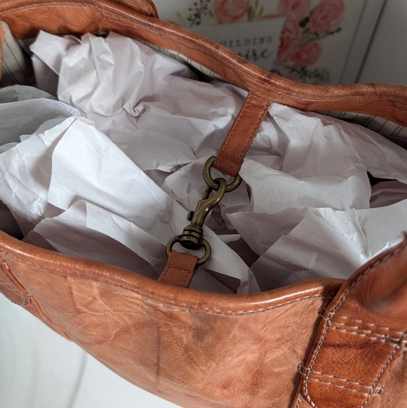 🥰 Vintage Frye Campus Genuine Distressed Leather Oversized Shoulder Tote Bag - Picture 12 of 16